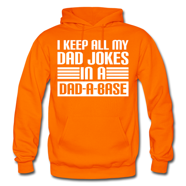I Keep all my Dad Jokes in a Dad-A-Base Gildan Heavy Blend Adult Hoodie - orange