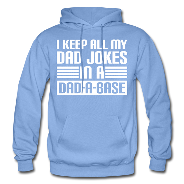 I Keep all my Dad Jokes in a Dad-A-Base Gildan Heavy Blend Adult Hoodie - carolina blue