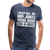 I Keep all my Dad Jokes in a Dad-A-Base Men's Premium T-Shirt - heather blue