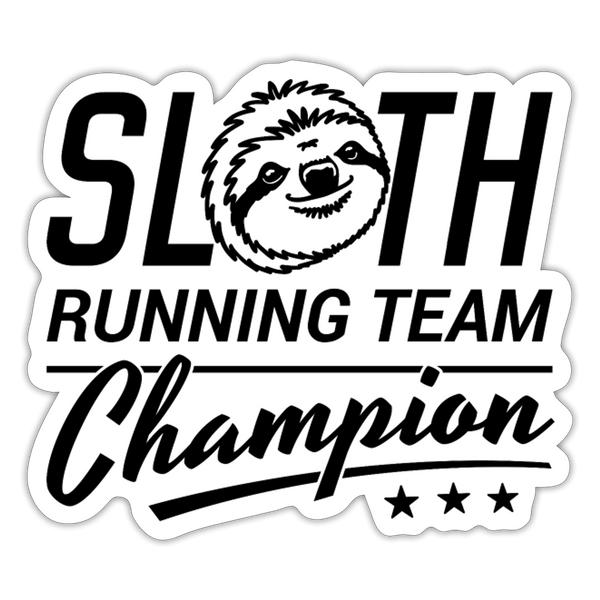 Sloth Running Team Champion Sticker - white matte