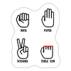 Rock, Paper, Scissors, Table Saw Funny Sticker