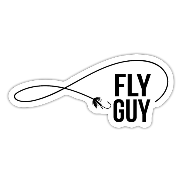 Fly Guy Fly Fishing Funny Sticker - white matte