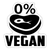 0% Vegan Funny Sticker - white matte