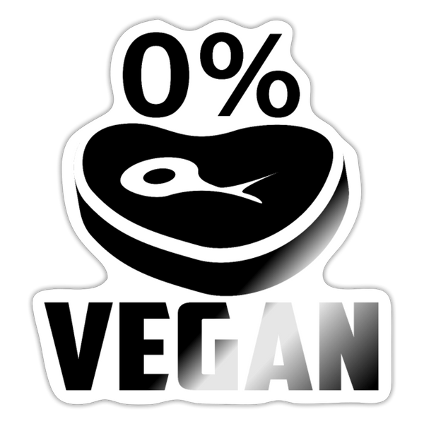 0% Vegan Funny Sticker - white glossy