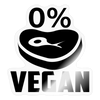 0% Vegan Funny Sticker - transparent glossy