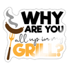 Why are you all up in my Grill? BBQ Sticker