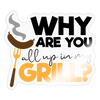 Why are you all up in my Grill? BBQ Sticker