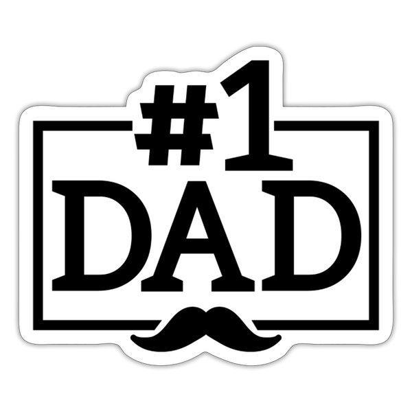 #1 Dad Father's Day Sticker - white matte