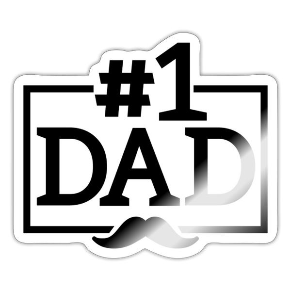 #1 Dad Father's Day Sticker - white glossy