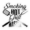Smoking Hot Grill Master BBQ Sticker - transparent glossy