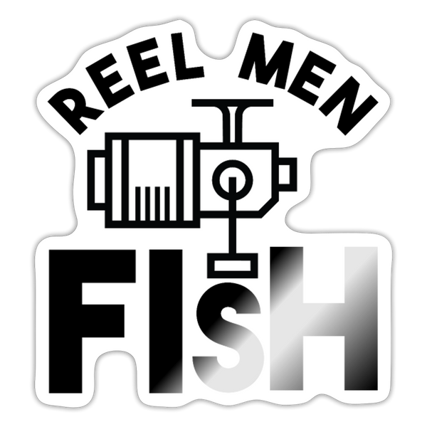 Reel Men Fish Sticker - white glossy