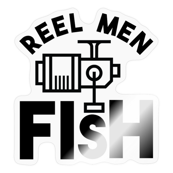 Reel Men Fish Sticker - transparent glossy
