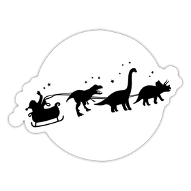Dinosaur Christmas Sleigh Sticker