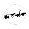Dinosaur Christmas Sleigh Sticker