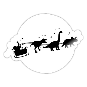 Dinosaur Christmas Sleigh Sticker