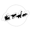 Dinosaur Christmas Sleigh Sticker