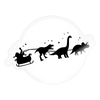 Dinosaur Christmas Sleigh Sticker