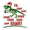 Funny Dinosaur Christmas Sticker