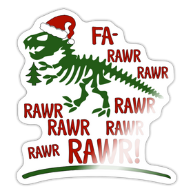 Funny Dinosaur Christmas Sticker