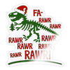 Funny Dinosaur Christmas Sticker - transparent glossy
