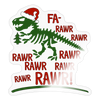 Funny Dinosaur Christmas Sticker