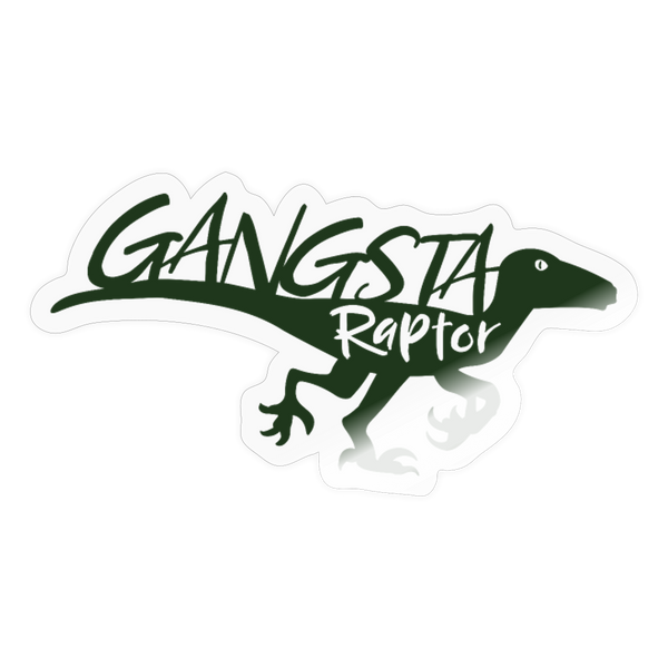 Gangsta Raptor Sticker - transparent glossy