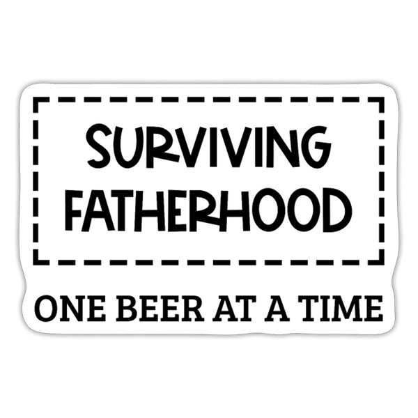 Surviving Fatherhood One Beer at a Time Sticker - white matte