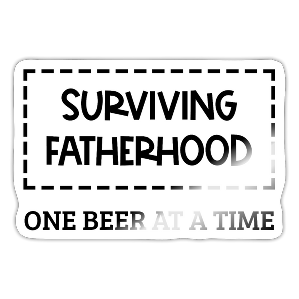 Surviving Fatherhood One Beer at a Time Sticker - white glossy