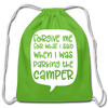 Forgive Me Parking Camper Funny Cotton Drawstring Bag - clover