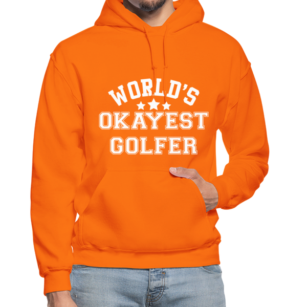 World's Okayest Golfer Gildan Heavy Blend Adult Hoodie - orange