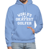 World's Okayest Golfer Gildan Heavy Blend Adult Hoodie - carolina blue