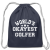 World's Okayest Golfer Cotton Drawstring Bag