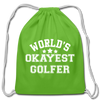 World's Okayest Golfer Cotton Drawstring Bag - clover