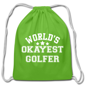 World's Okayest Golfer Cotton Drawstring Bag