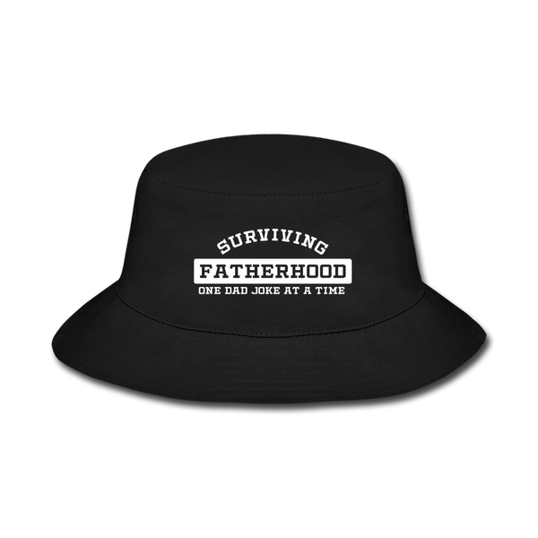 Surviving Fatherhood One Dad Joke at a Time Bucket Hat - black