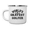 World's Okayest Golfer Camper Mug - white