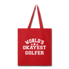 World's Okayest Golfer Tote Bag - red