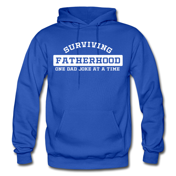 Surviving Fatherhood One Dad Joke at a Time Gildan Heavy Blend Adult Hoodie - royal blue