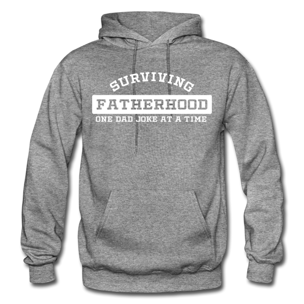Surviving Fatherhood One Dad Joke at a Time Gildan Heavy Blend Adult Hoodie - graphite heather