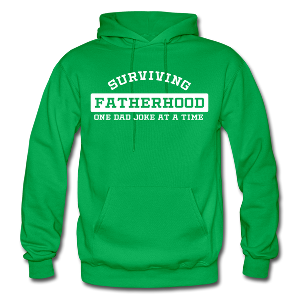 Surviving Fatherhood One Dad Joke at a Time Gildan Heavy Blend Adult Hoodie - kelly green