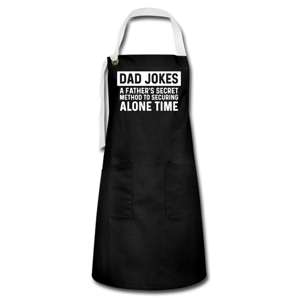 Funny Dad Joke Artisan Apron - black/white