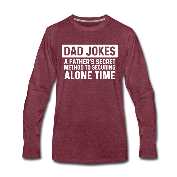 Funny Dad Joke Men's Premium Long Sleeve T-Shirt - heather burgundy