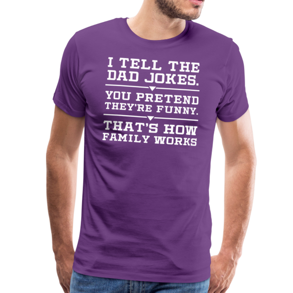 I Tell the Dad Jokes Men's Premium T-Shirt - purple