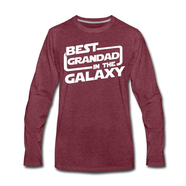 Best Grandad In The Galaxy Men's Premium Long Sleeve T-Shirt - heather burgundy
