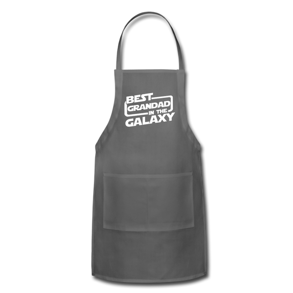 Best Grandad In The Galaxy Adjustable Apron - charcoal