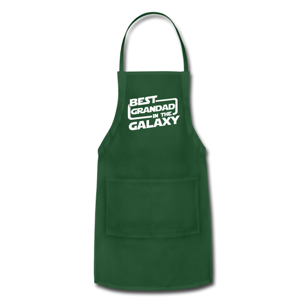 Best Grandad In The Galaxy Adjustable Apron - forest green