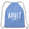 Adult-ish Funny Cotton Drawstring Bag - carolina blue