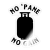 No Pane' No Gain Grilling Sticker - transparent glossy