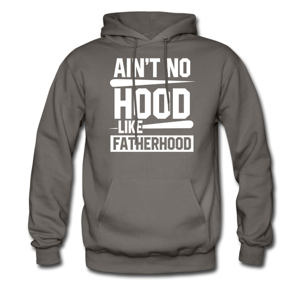 Ain't No Hood Like Fatherhood Funny Father's Day Men's Hoodie - asphalt gray
