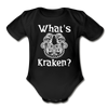 What's Kraken? Organic Short Sleeve Baby Bodysuit - black